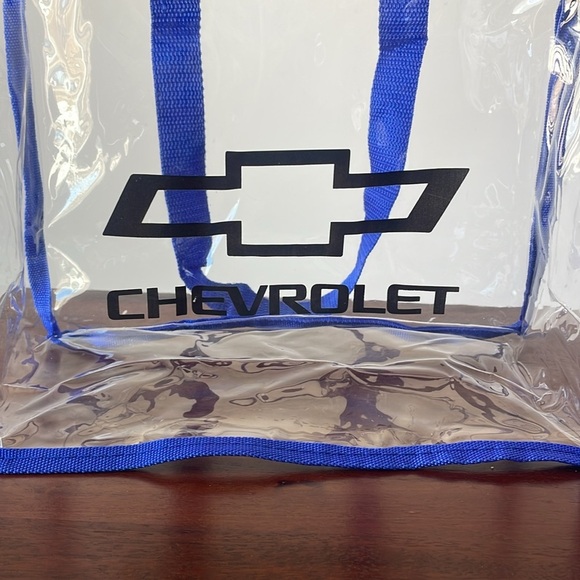 Chevy bag bow tie Stadium approved clear Blue logo tote bag New - Picture 3 of 6
